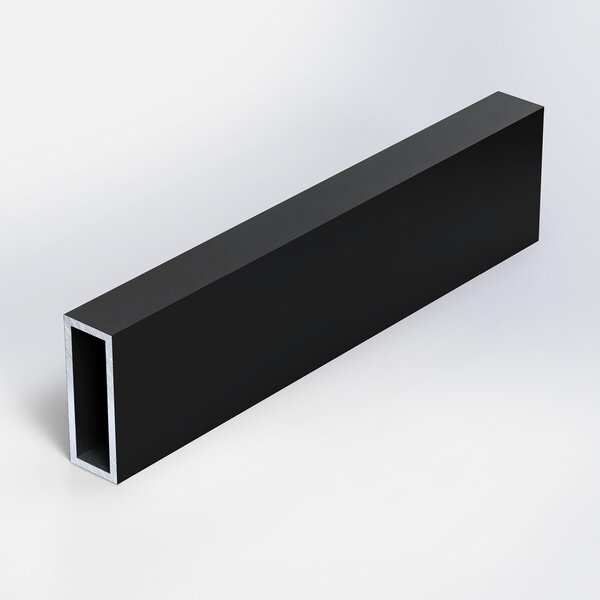 Aluminium koker zwart - 20x15x2 mm - rechthoekig