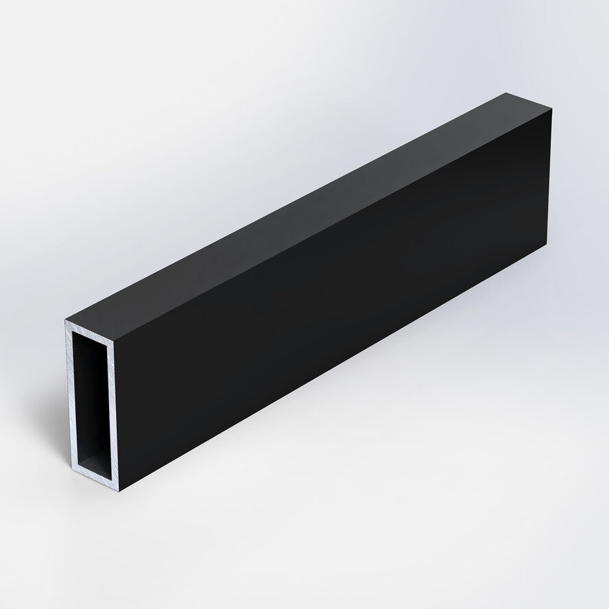 Zwarte aluminium koker rechthoekig - 40x15x2 mm - zwart gecoat in RAL 9004 of 9005 - 6060 T6 (alu kokerprofiel / buis) Zwarte aluminium koker rechthoekig - 40x15x2 mm - zwart gecoat in RAL 9004 of 9005 - 6060 T6 (alu kokerprofiel / buis)