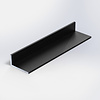 Zwart aluminium L profiel - 80x40x2 mm - 6060 T6 - Alu hoek profiel ongelijk(zijdig) - zwart gecoat - RAL 9005
