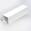 Witte aluminium koker vierkant - 25x25x2 mm - wit gecoat in RAL 9016, 9010 of 9001 - 6060 T6 (alu kokerprofiel / buis vierkant)