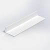 Wit aluminium L profiel - 25x15x2 mm - 6060 T6 - Alu hoek profiel ongelijk(zijdig) - wit gecoat - RAL 9016, 9010 of 9001