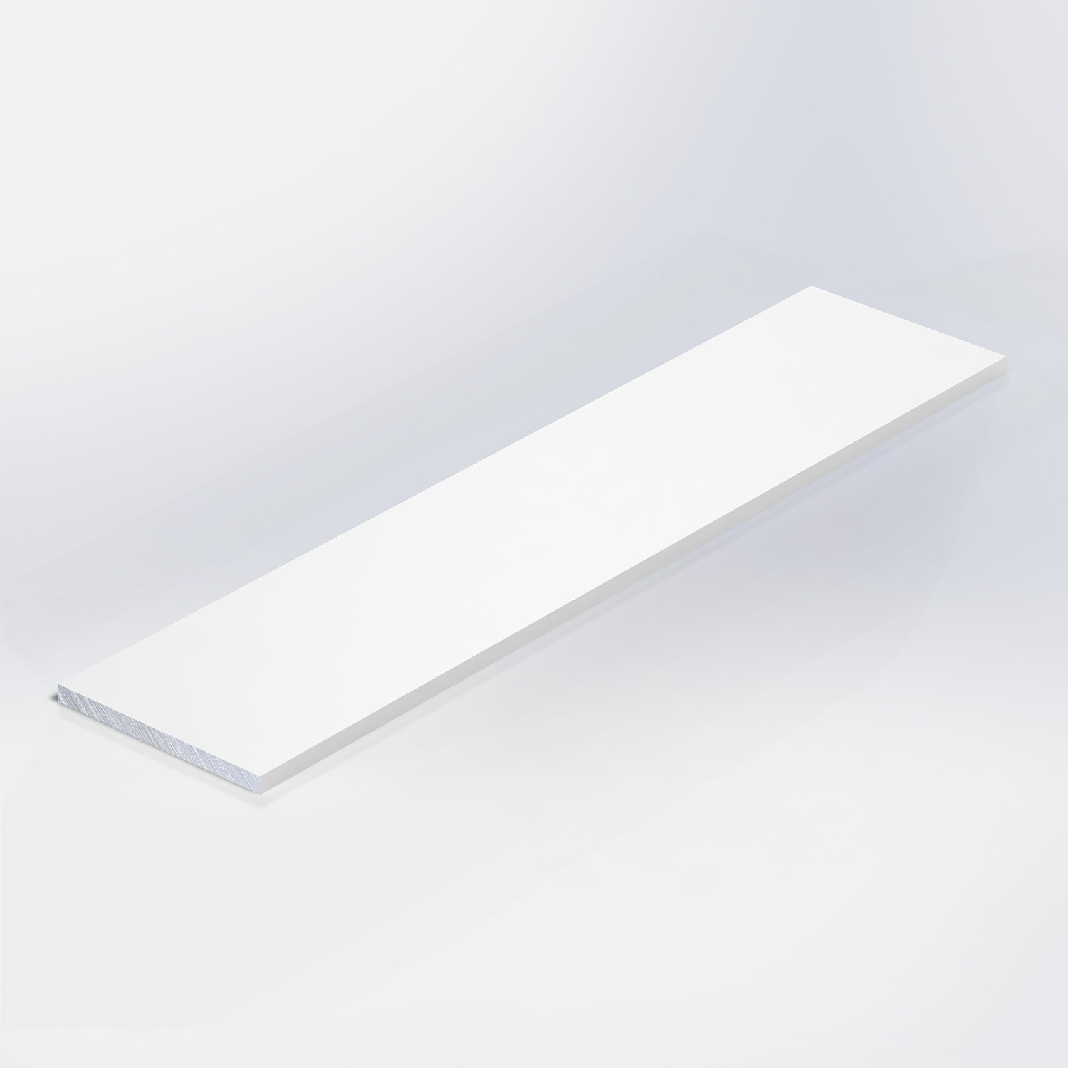 Witte aluminium strip - 100x3 mm - 6060 T6 - Alu plat massief (platstaf) - wit gecoat - RAL 9016, 9010 of 9001