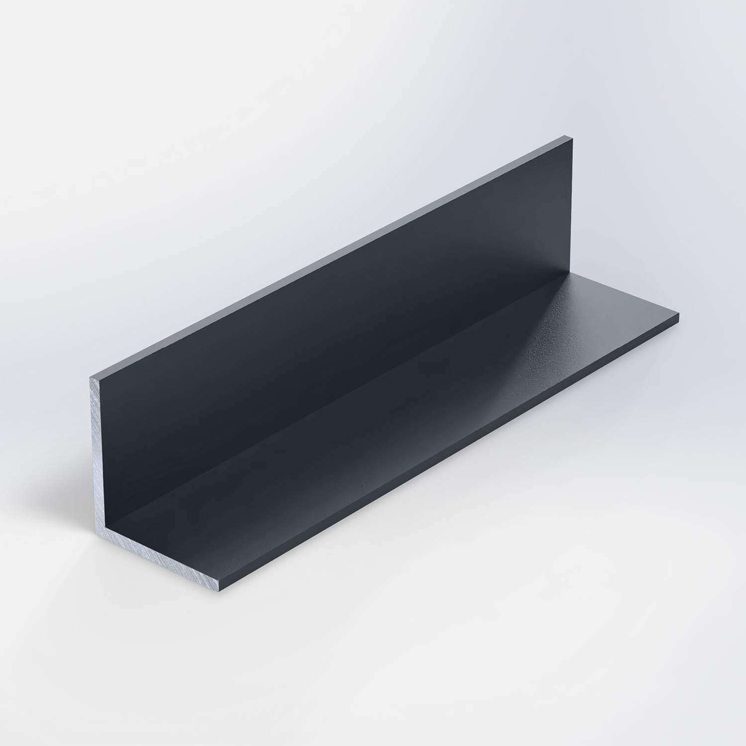 Antraciet aluminium hoekprofiel - 40x40x3 mm - 6060 T6 - Alu hoek profiel gelijk(zijdig) - antraciet gecoat - RAL 7016 of 7021