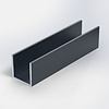 Antraciet aluminium U profiel - 30x30x30x3 mm - 6060 T6 - Alu U profiel gelijk(zijdig) - antraciet gecoat - RAL 7016 of 7021