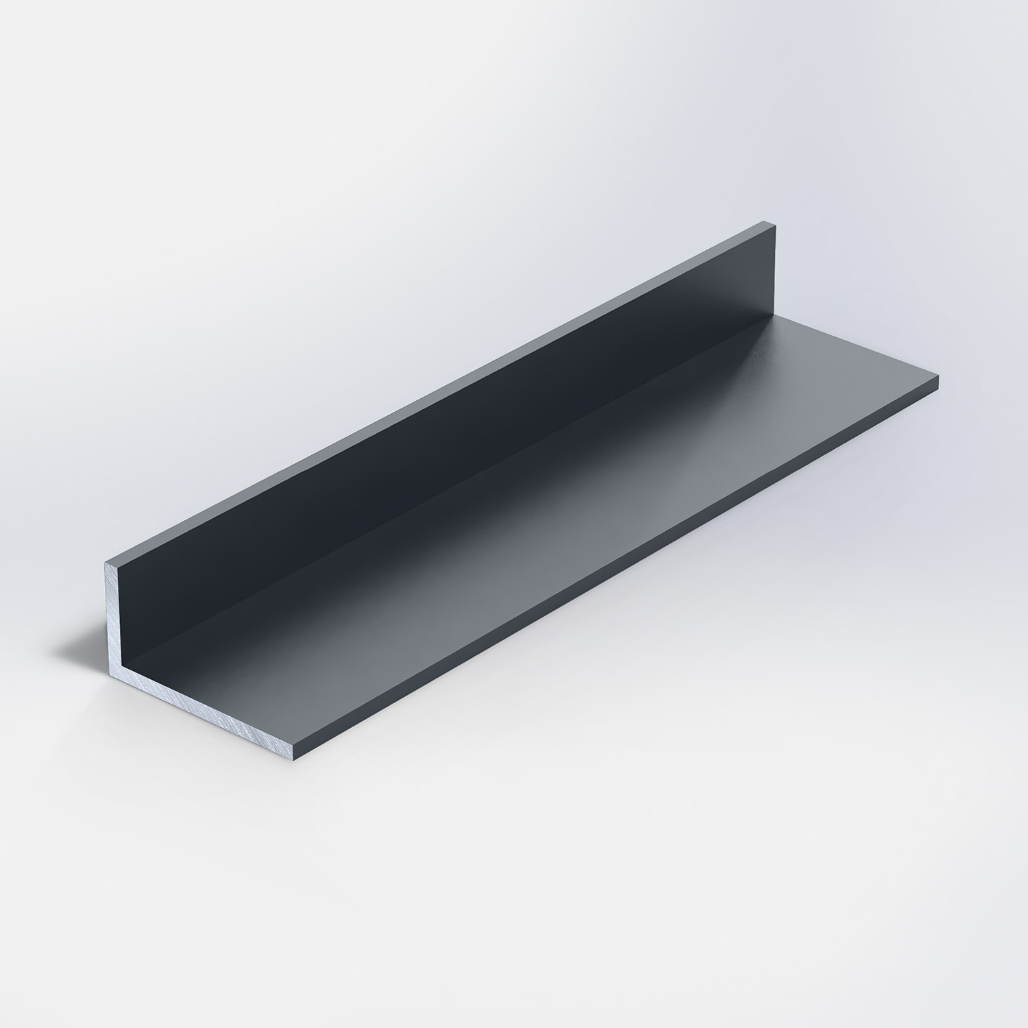 Antraciet aluminium L profiel - 70x20x2 mm - 6060 T6 - Alu hoek profiel ongelijk(zijdig) - antraciet gecoat - RAL 7016 of 7021