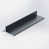 Antraciet aluminium L-profiel - 25x20x2 mm - gecoat in RAL 7016 of 7021 - 6060 T6 - alu L-lijn, -strip, -lijst / hoekbeschermer (afsluit-, afwerk- & afdek profiel)