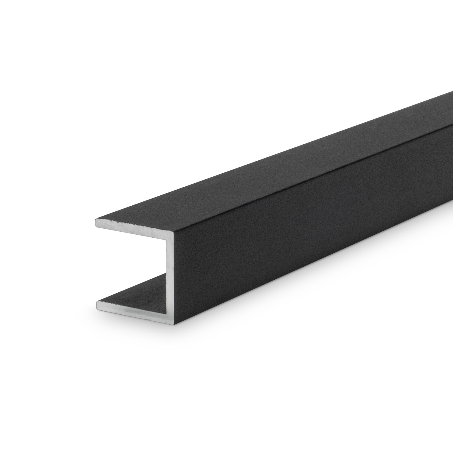 Zwart aluminium U profiel - 22x22x22x2 mm - 6060 T6 - Alu U profiel gelijk(zijdig) - zwart gecoat - RAL 9005