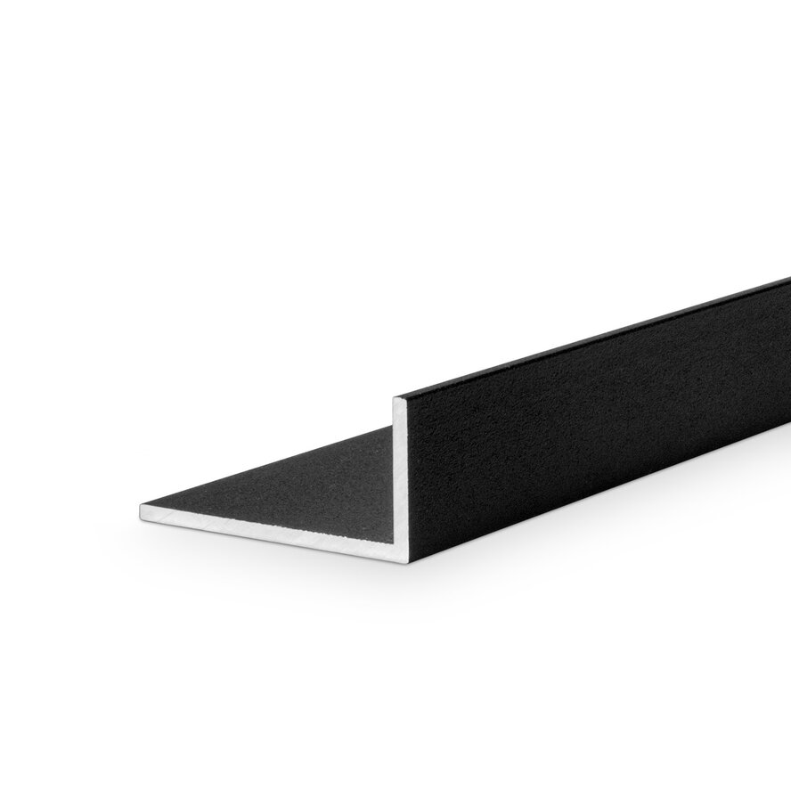 Zwart aluminium L-profiel - 20x15x2 mm - gecoat in RAL 9004 of 9005 - 6060 T6 - zwarte alu L-lijn, -strip, -lijst / hoekbeschermer (afsluit-, afwerk- & afdek profiel) Zwart aluminium L-profiel - 20x15x2 mm - gecoat in RAL 9004 of 9005 - 6060 T6 - zwarte alu L-lijn, -strip, -lijst / hoekbeschermer (afsluit-, afwerk- & afdek profiel)
