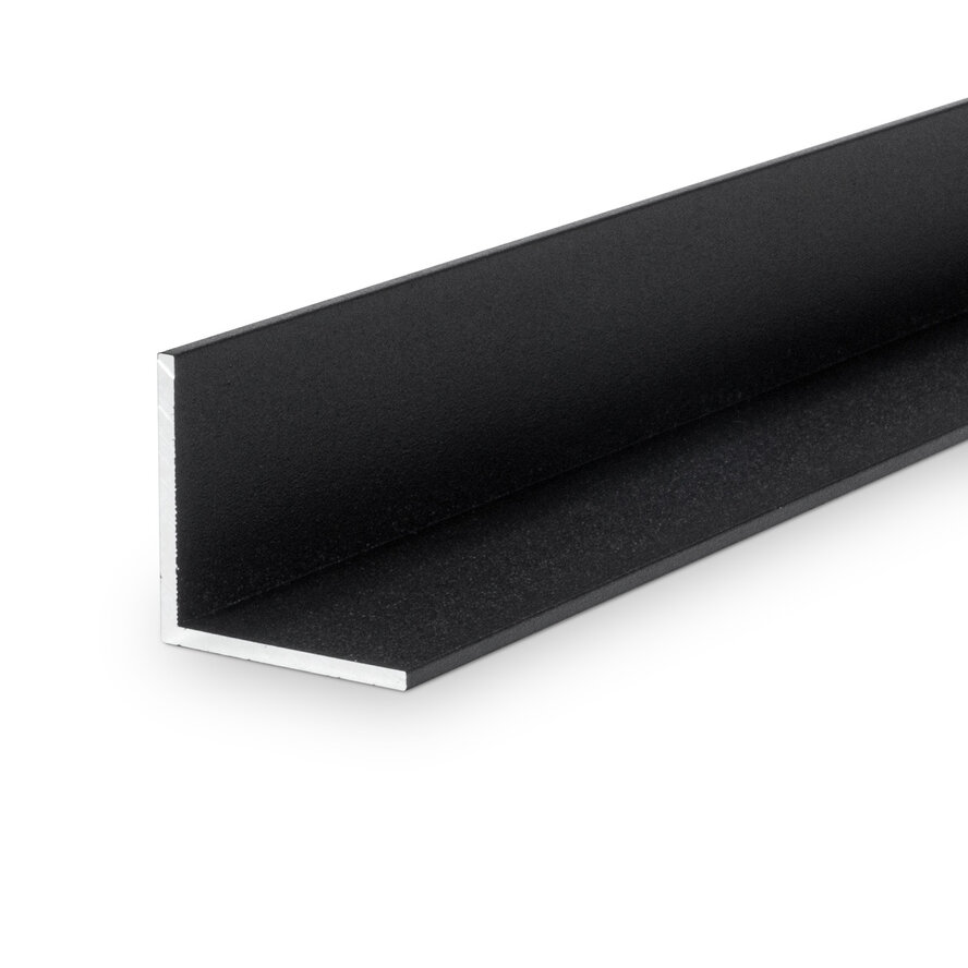 Zwart aluminium hoekprofiel - 80x80x3 mm - gecoat in RAL 9004 of 9005 - 6060 T6 - zwarte alu hoeklijn / hoekstrip / hoeklijst / hoekbeschermer (afsluit-, afwerk- & afdek profiel) Zwart aluminium hoekprofiel - 80x80x3 mm - gecoat in RAL 9004 of 9005 - 6060 T6 - zwarte alu hoeklijn / hoekstrip / hoeklijst / hoekbeschermer (afsluit-, afwerk- & afdek profiel)