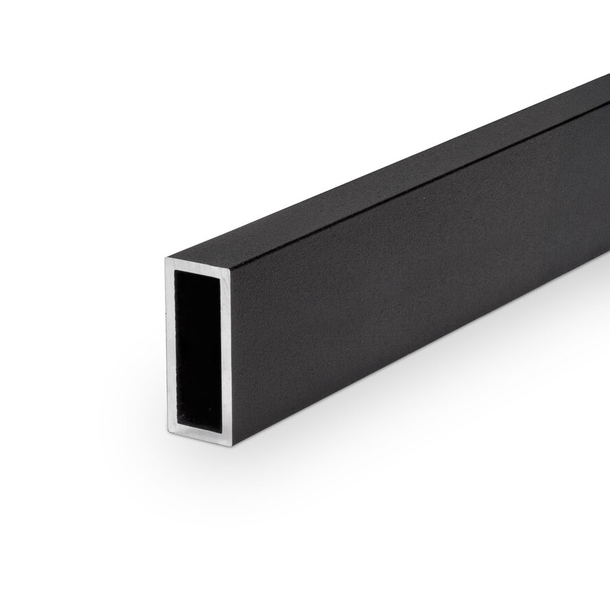 Zwarte aluminium koker rechthoekig - 40x15x2 mm - zwart gecoat in RAL 9004 of 9005 - 6060 T6 (alu kokerprofiel / buis) Zwarte aluminium koker rechthoekig - 40x15x2 mm - zwart gecoat in RAL 9004 of 9005 - 6060 T6 (alu kokerprofiel / buis)