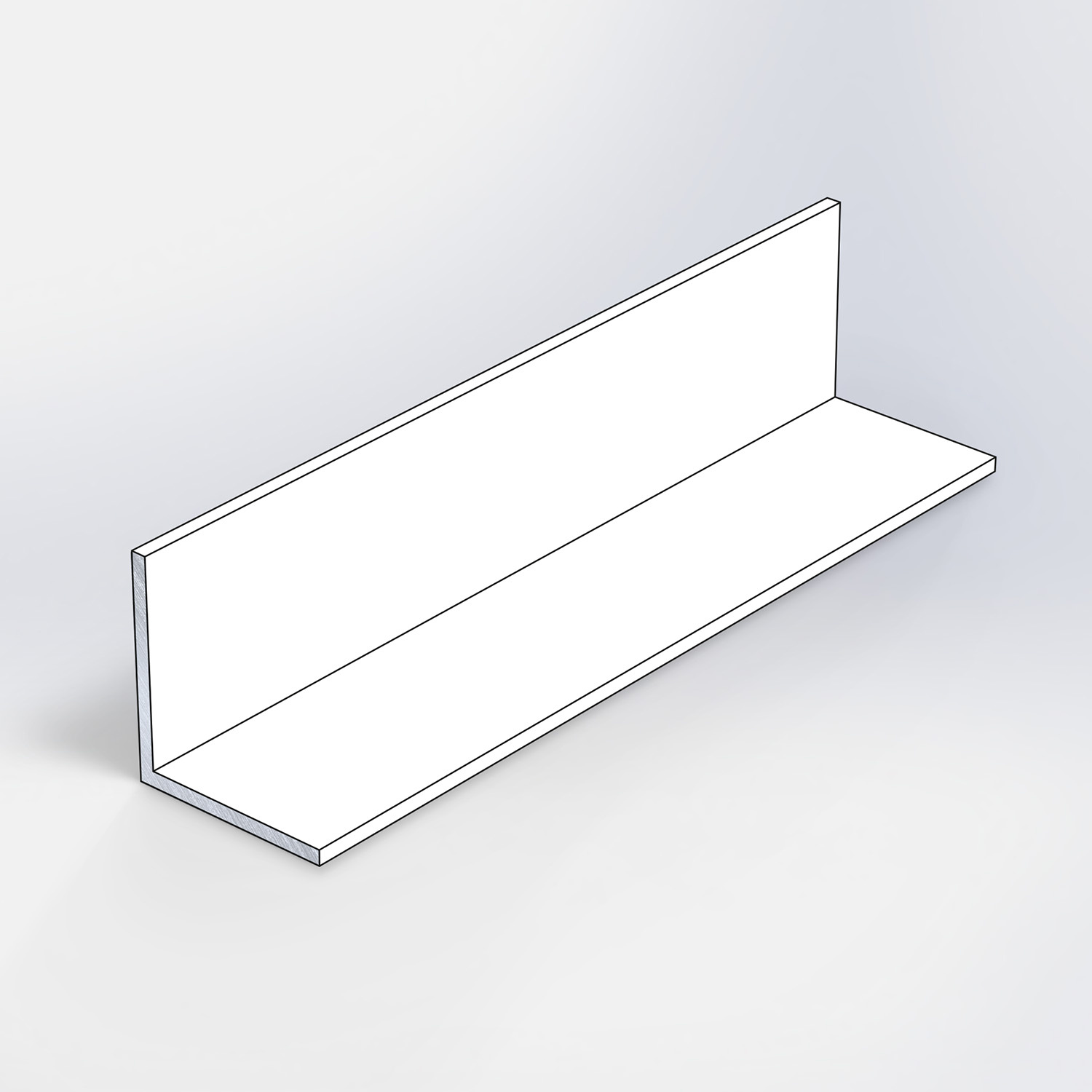 Aluminium hoekprofiel in RAL kleur naar wens - 10x10x2 mm - 6060 T6 - Alu hoek profiel gelijk(zijdig) - in kleur gecoat