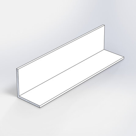 Aluminium hoekprofiel - 25x25x2 mm - gecoat in RAL kleur naar wens - 6060 T6 - alu hoeklijn / hoekstrip / hoeklijst / hoekbeschermer (afsluit-, afwerk- & afdek profiel)