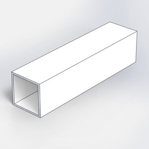 Aluminium koker vierkant - in RAL kleur naar wens - 20x20x2 mm