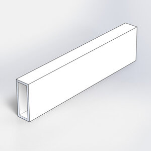 Aluminium koker rechthoek - in RAL kleur naar wens - 20x10x2 mm