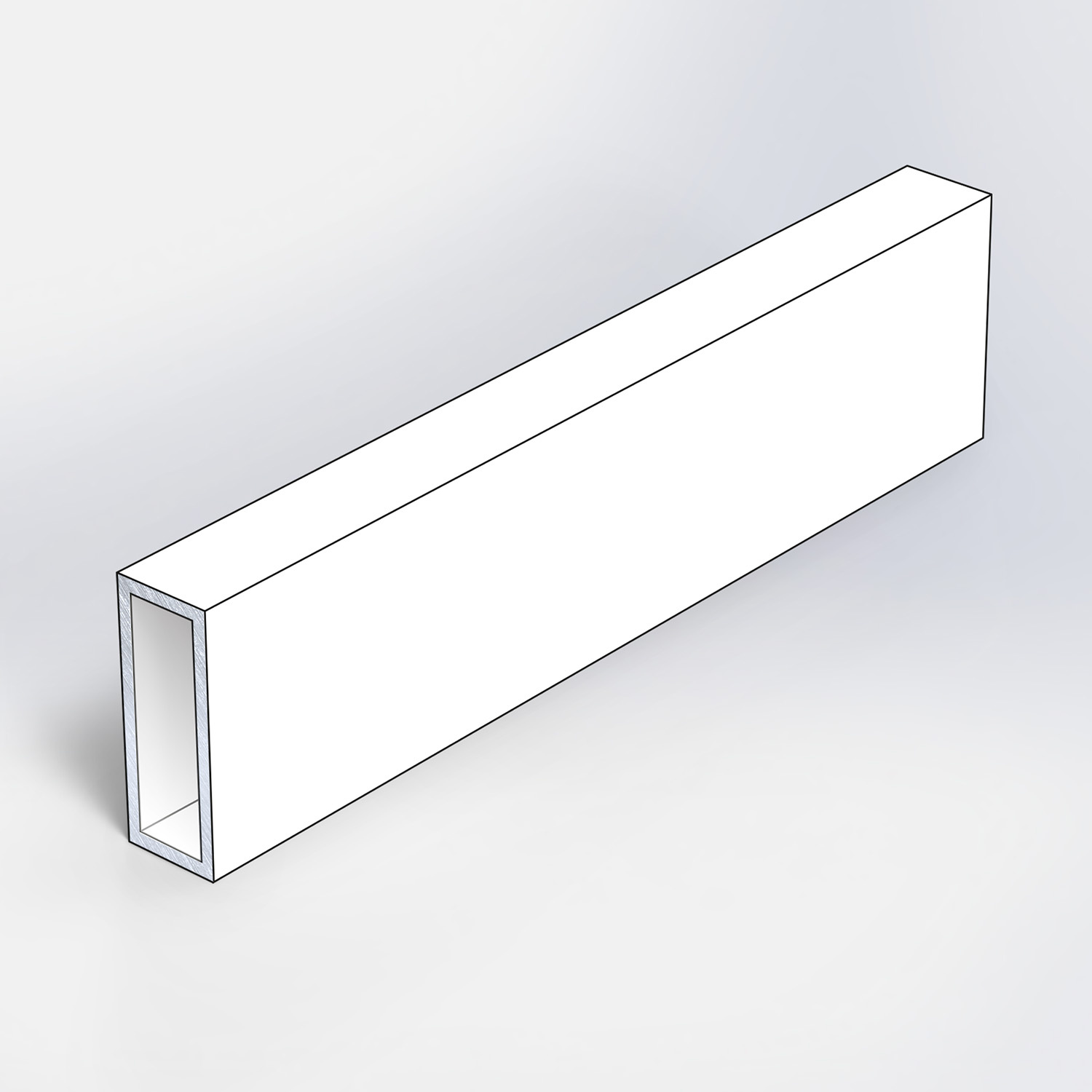 Aluminium koker in RAL kleur naar wens - 40x30x3 mm (rechthoekig) - 6060 T6 - Alu rechte buis / kokerprofiel in RAL kleur naar wens - in kleur gecoat