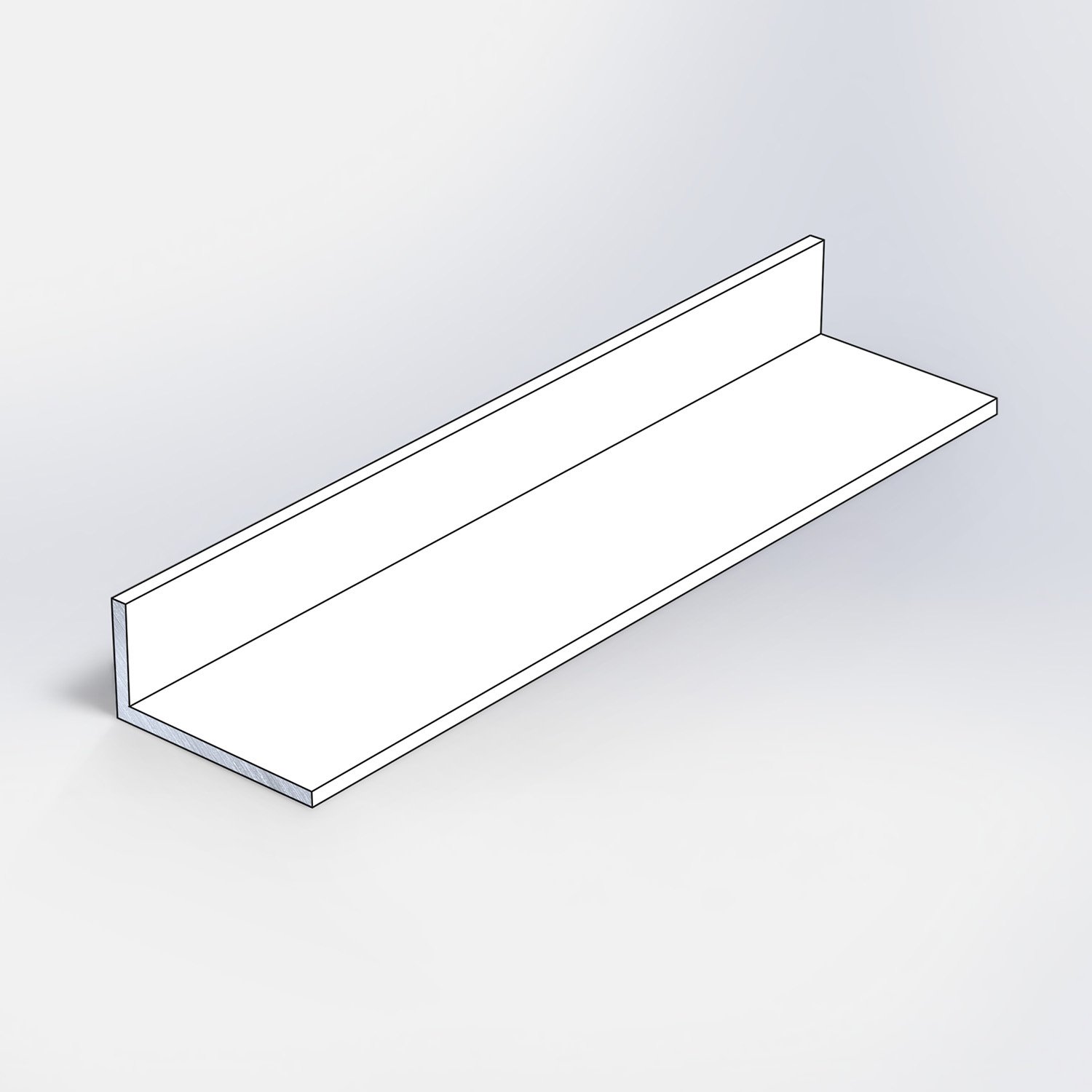 Aluminium L profiel in RAL kleur naar wens - 25x10x2 mm - 6060 T6 - Alu hoek profiel ongelijk(zijdig) - in kleur gecoat