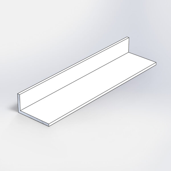 Aluminium L-profiel - in RAL kleur naar wens - 50x20x2 mm