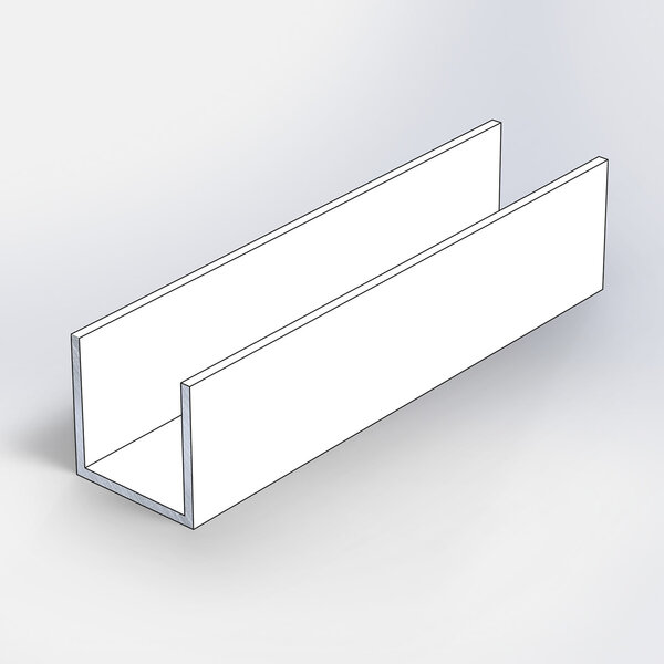 Aluminium U-profiel - in RAL kleur naar wens - 15x15x15x2 mm