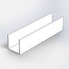 Aluminium U profiel in RAL kleur naar wens - 40x40x40x3 mm - 6060 T6 - Alu U profiel gelijk(zijdig) - in kleur gecoat