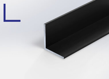Alu hoekprofiel - zwart gecoat