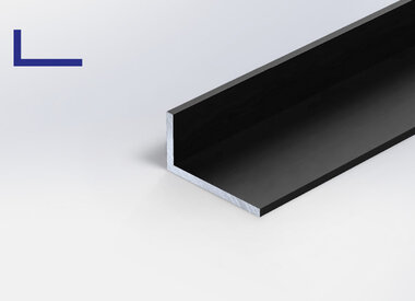Alu L-profiel - zwart gecoat