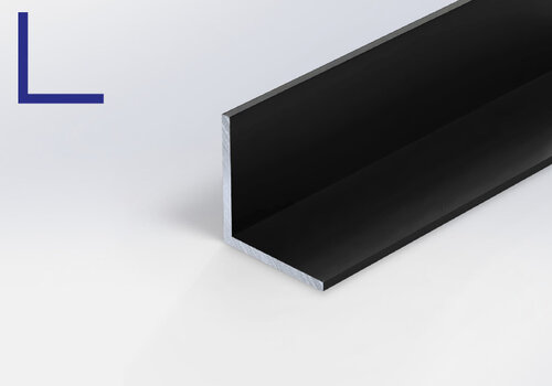 Hoekprofiel zwart bij ALUMINIUMvakman.nl - Alle zwarte hoekbeschermers, hoeklijnen, hoekstrips, hoeklatten in RAL 9004 & 9005 - ideaal voor afwerking!