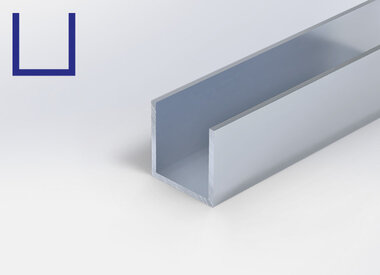 Alu U-profiel - onbehandeld