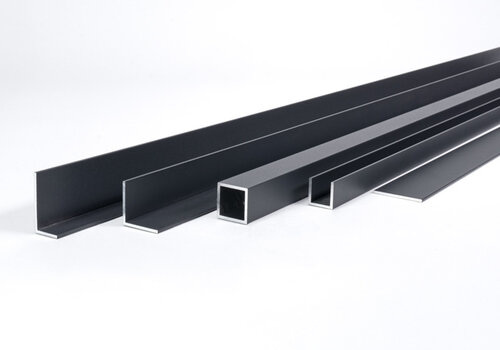 Aluminium profiel antraciet bij ALUMINIUMvakman.nl - Donkergrijze afwerk-, afdek-, overzet-, afsluit- & eind profielen - in RAL 7016 en 7021 - altijd op maat!