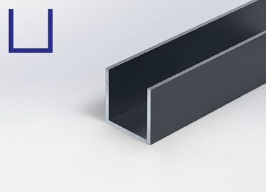 U-profiel antraciet - alu U-profiel antraciet - alu
