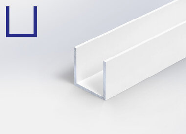 Alu U-profiel - wit gecoat