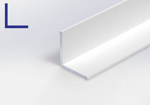 Hoekprofiel wit gecoat bij ALUMINIUMvakman.nl - Bekijk hier alle witte hoeklijnen, hoekstrips & beschermhoeken - in RAL 9016, 9010 & 9001 - op maat tot 2950 mm!