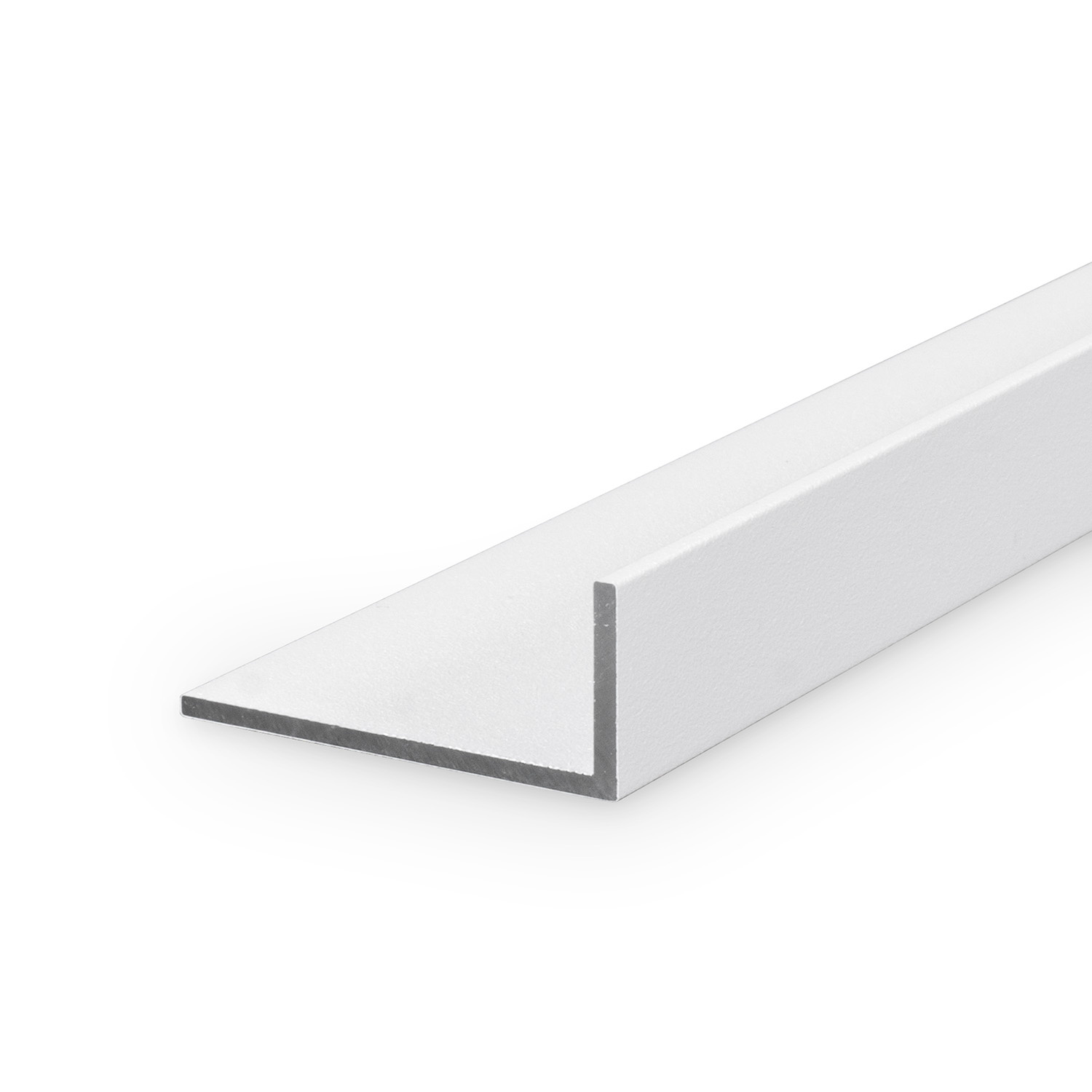 Wit aluminium L profiel - 60x30x2 mm - 6060 T6 - Alu hoek profiel ongelijk(zijdig) - wit gecoat - RAL 9016, 9010 of 9001