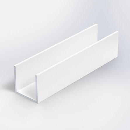 Wit aluminium U-profiel - 25x25x25x2 mm - gecoat in RAL 9016, 9010 of 9001 - 6060 T6 - witte alu U-strip, -lijn, -lijst (afwerk- & afdek profiel voor kantafsluiting & randbescherming)