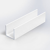 Wit aluminium U profiel - 40x40x40x3 mm - 6060 T6 - Alu U profiel gelijk(zijdig) - wit gecoat - RAL 9016, 9010 of 9001