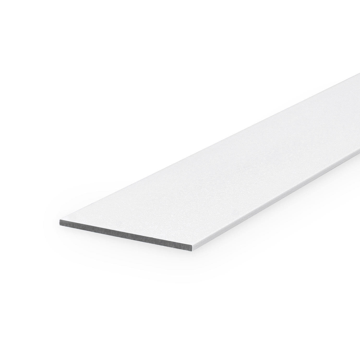 Witte aluminium strip - 10x2 mm - 6060 T6 - Alu plat massief (platstaf) - wit gecoat - RAL 9016, 9010 of 9001