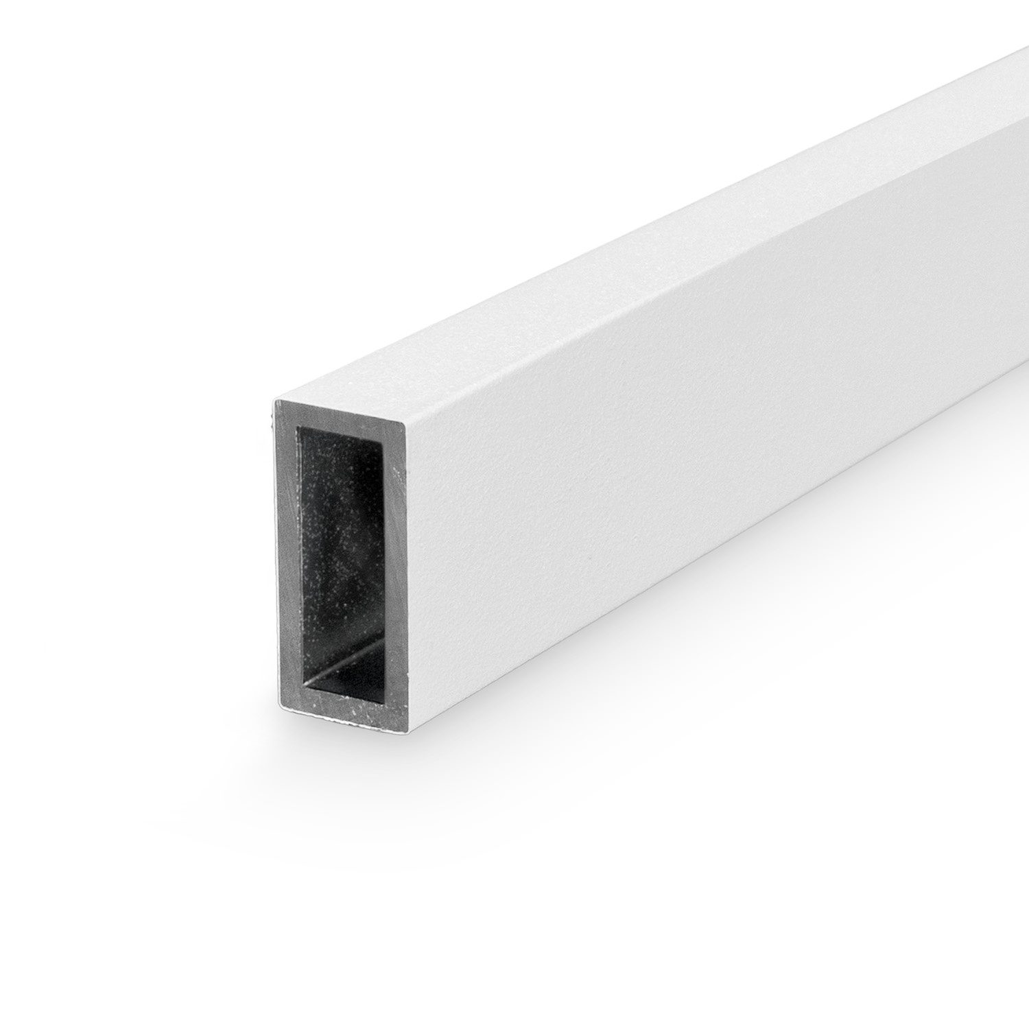 Witte aluminium koker - 30x15x2 mm (rechthoekig) - 6060 T6 - Alu rechte buis / kokerprofiel - wit gecoat - RAL 9016, 9010 of 9001
