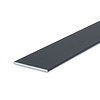 Antraciet aluminium strip - 80x3 mm (massief) - gecoat in RAL 7016 of 7021 - 6060 T6 - alu platstaf (afsluit-, overgangs-, afdek- & afdeklat / -lijn / -lijst / -profiel)