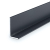 Antraciet aluminium L profiel - 30x15x2 mm - 6060 T6 - Alu hoek profiel ongelijk(zijdig) - antraciet gecoat - RAL 7016 of 7021