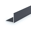 Antraciet aluminium hoekprofiel - 25x25x2 mm - 6060 T6 - Alu hoek profiel gelijk(zijdig) - antraciet gecoat - RAL 7016 of 7021