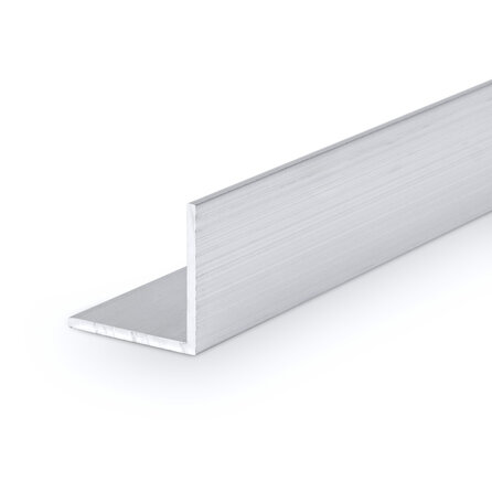 Aluminium hoekprofiel - 25x25x3 mm - onbehandeld/blank - 6060 T6 (alu hoeklijn / hoekstrip / hoekstuk)