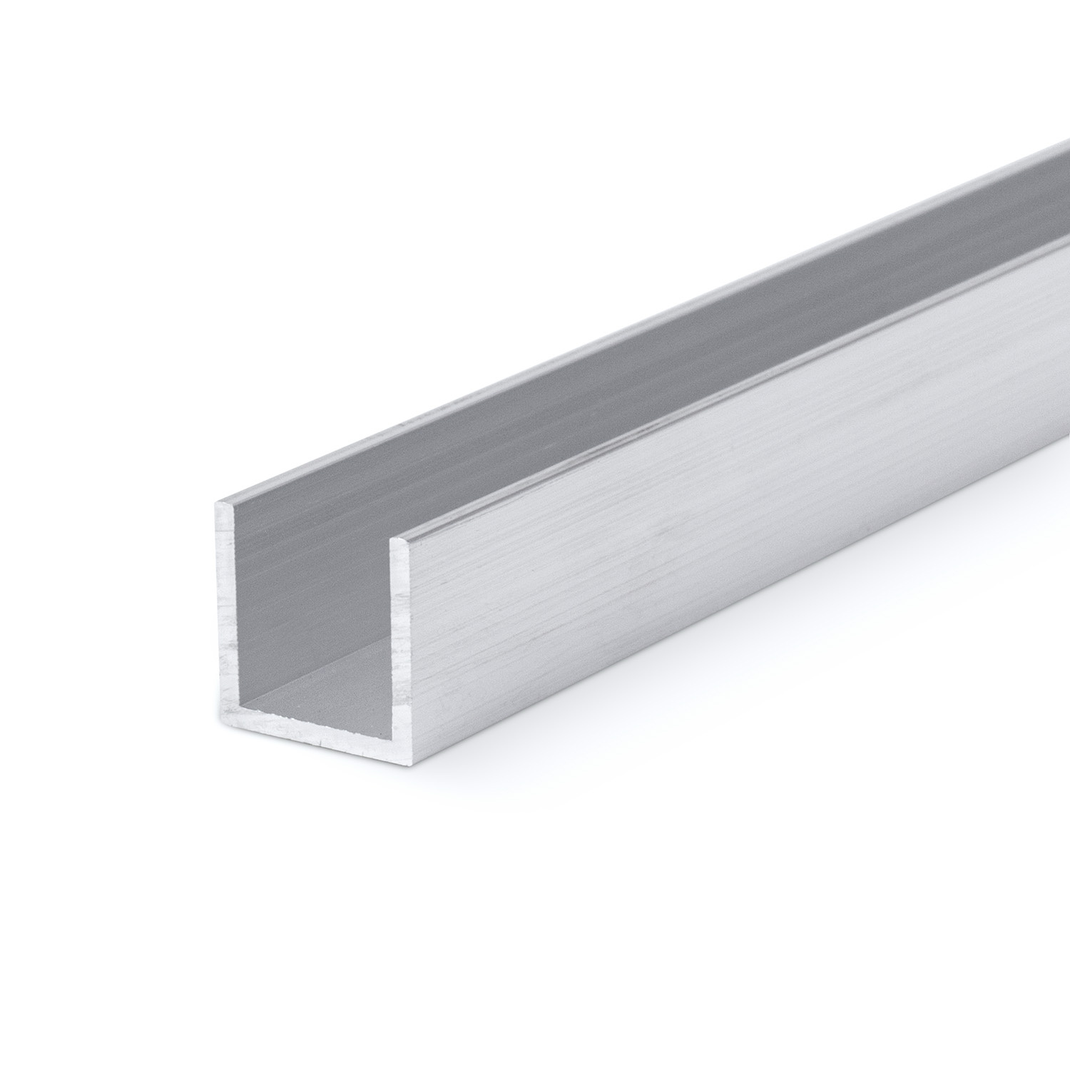 Aluminium U profiel 15x15x15x2 mm - 6060 T6 - AL U-profiel - brut - blank - onbehandeld - ruw ALU