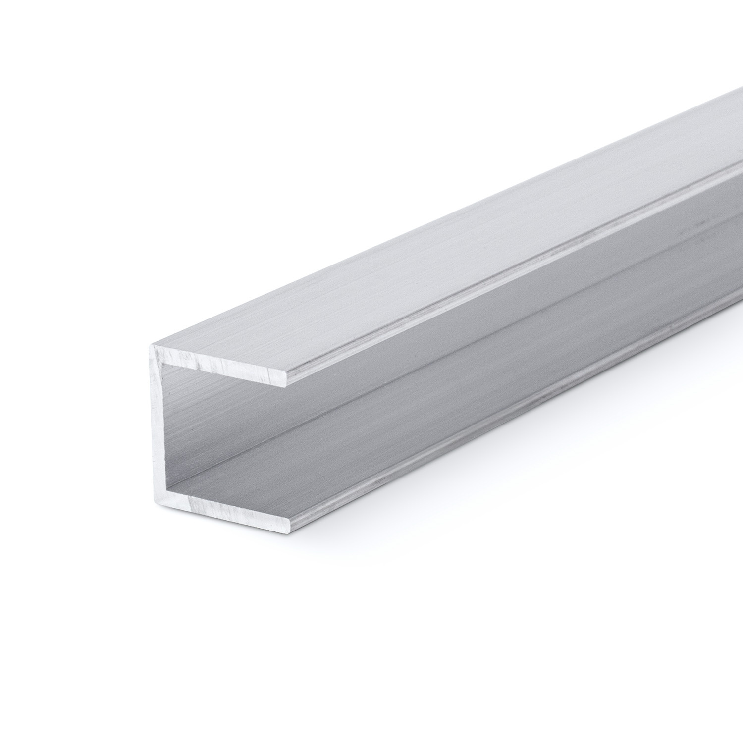 Aluminium U profiel 15x15x15x2 mm - 6060 T6 - AL U-profiel - brut - blank - onbehandeld - ruw ALU