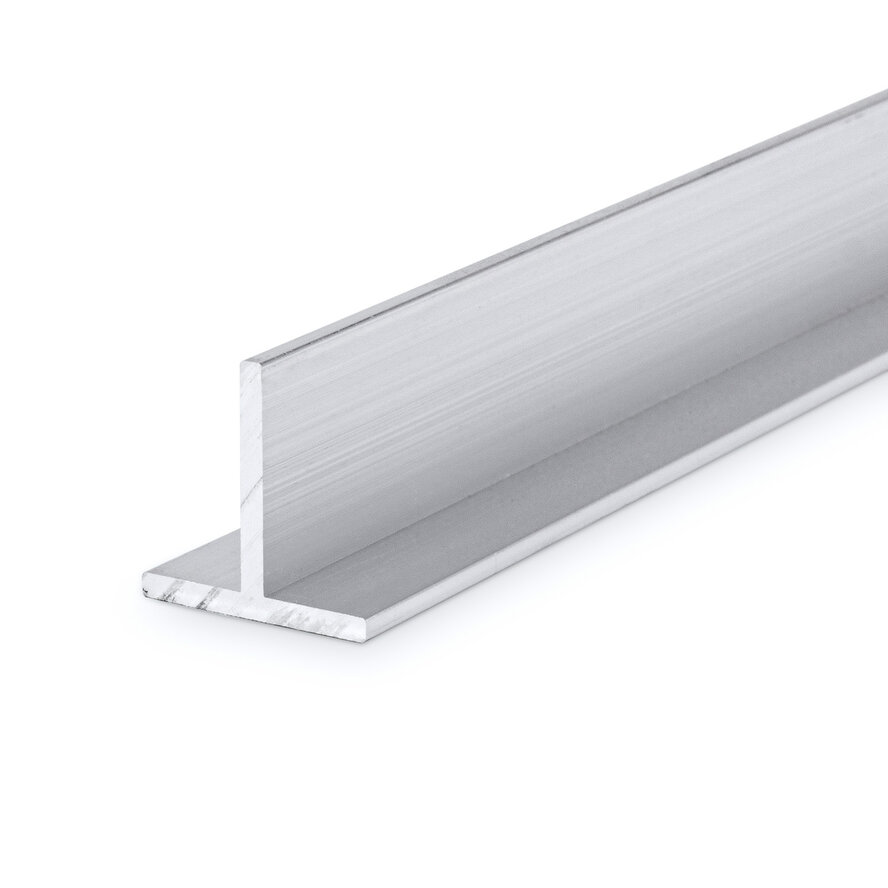 Aluminium T-profiel - 30x30x3 mm - onbehandeld/blank - 6060 T6 (alu T-strip) Aluminium T-profiel - 30x30x3 mm - onbehandeld/blank - 6060 T6 (alu T-strip)