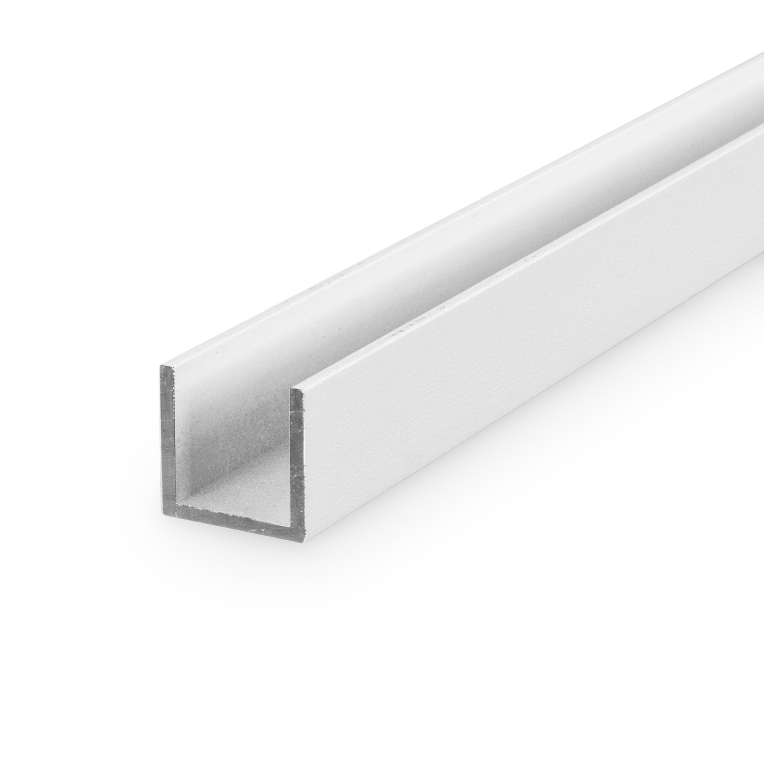 Wit aluminium U profiel - 25x25x25x3 mm - 6060 T6 - Alu U profiel gelijk(zijdig) - wit gecoat - RAL 9016, 9010 of 9001