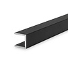 Zwart aluminium U-profiel - 50x50x50x3 mm - gecoat in RAL 9004 of 9005 - 6060 T6 - zwarte alu U-strip, -lijn, -lijst (afwerk- & afdek profiel voor kantafsluiting & randbescherming)