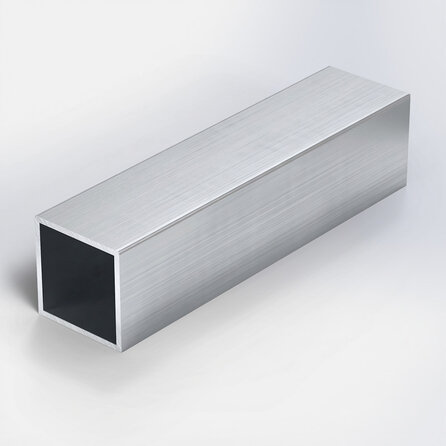 Aluminium koker vierkant - 100x100x4 mm - onbehandeld/blank - 6060 T6 (alu kokerprofiel / buis vierkant)