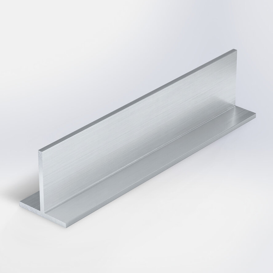Aluminium T-profiel - 30x30x3 mm - onbehandeld/blank - 6060 T6 (alu T-strip) Aluminium T-profiel - 30x30x3 mm - onbehandeld/blank - 6060 T6 (alu T-strip)