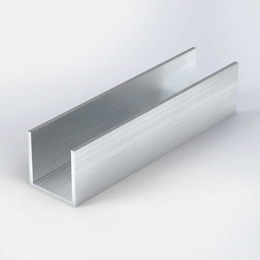 Aluminium U-profiel - 25x25x25x3 mm - onbehandeld/blank - 6060 T6 (alu U-strip)