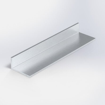 Aluminium L-profiel - 50x30x2 mm - onbehandeld/blank - 6060 T6 (alu L-lijn / L-strip)