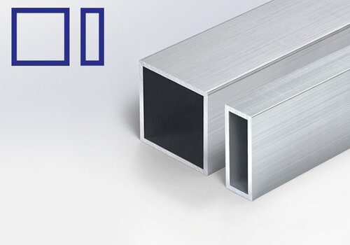 Onze collectie aluminium koker onbehandeld (brut)  - blanke alu kokerprofielen in een lengte op maat - van 100 - 6000 mm - voordelig online & snel in huis!